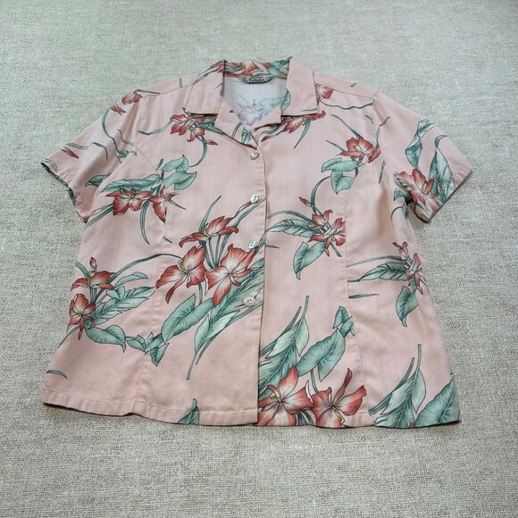 Tommy Bahama Women's Medium Button Down 100% Silk Shirt - Picture 8 of 9